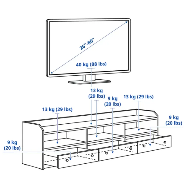Comodă TV Ikea Hauga 54 x 206 x 46 / PAL photo 5