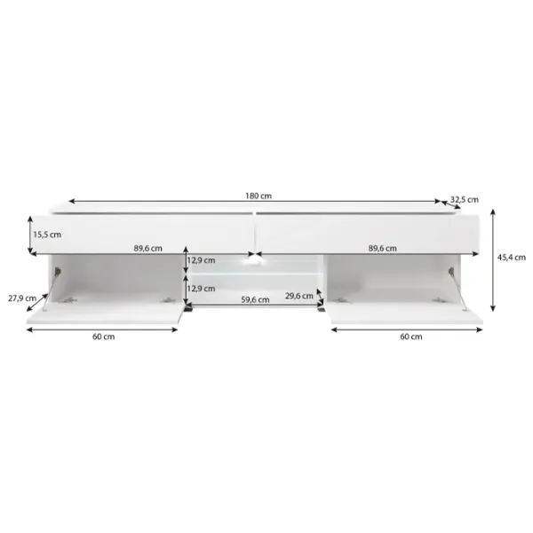 Comodă TV Bratex Carrera 180 45.4 x 180 x 32.5 / LPAL photo 5