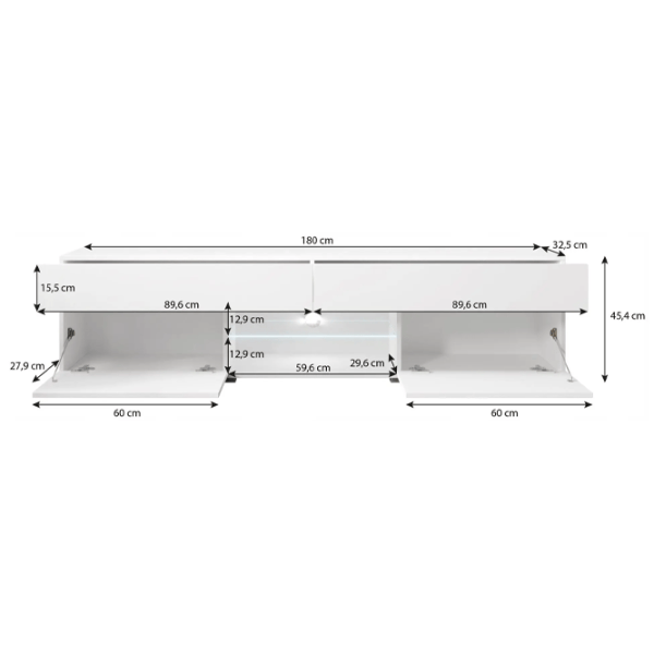 Comodă TV Bratex Carrera 180 45.4 x 180 x 32.5 / LPAL photo 5
