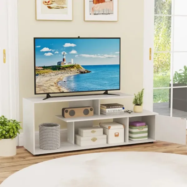 Comodă TV Costway HV10658WH 58.5 x 152 x 38 / LPAL photo 2