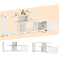 Comodă TV Costway HV10658WH 58.5 x 152 x 38 / LPAL photo 3