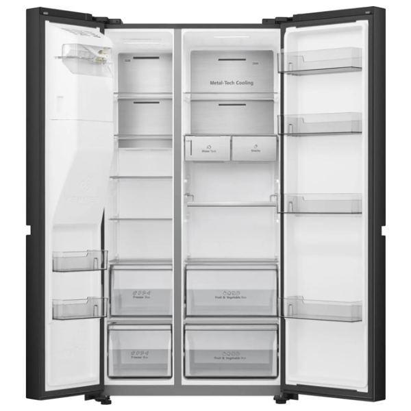 Frigider Hisense RS818N4TFE Side by Side 632 l / 179 cm / Black photo 8