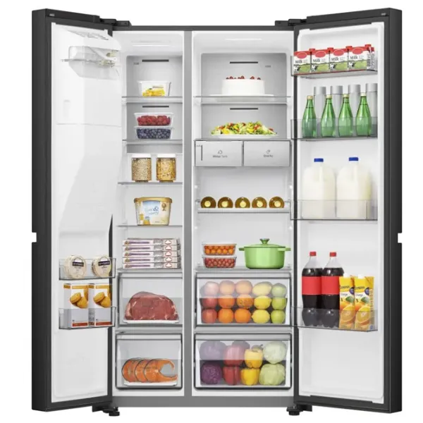 Frigider Hisense RS818N4TFE Side by Side 632 l / 179 cm / Black photo 9