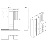 Dulap pentru antreu Mirage Design Visor DD8-AA LPAL / Antracit photo 4