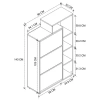 Dulap pentru încălțăminte Bofigo Lego 143 x 90 x 32 /Anthracite /Anthracite photo 5