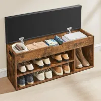 Etajeră pentru încălțăminte Vasagle LHS130B01 44 x 100 x 30 /Rustic Brown /Rustic Brown photo 3