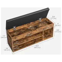 Etajeră pentru încălțăminte Vasagle LHS130B01 44 x 100 x 30 /Rustic Brown /Rustic Brown photo 4