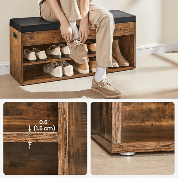 Etajeră pentru încălțăminte Vasagle LHS130B01 44 x 100 x 30 /Rustic Brown /Rustic Brown photo 5