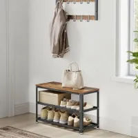 Etajeră pentru încălțăminte Vasagle LBS73X 45 x 73 x 30 /Black /Rustic Brown photo 2