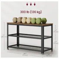 Etajeră pentru încălțăminte Vasagle LBS73X 45 x 73 x 30 /Black /Rustic Brown photo 7