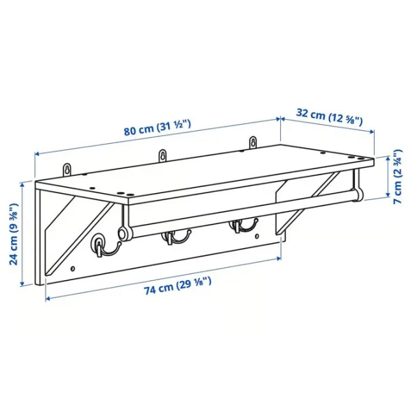 Вешалка Ikea Kallso Массив / Серый photo 5