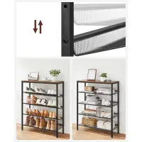 Etajeră pentru încălțăminte Vasagle LBS038B01 93 x 75 x 28 /Black /Rustic Brown photo 3
