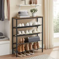 Etajeră pentru încălțăminte Vasagle LBS038B01 93 x 75 x 28 /Black /Rustic Brown photo 4