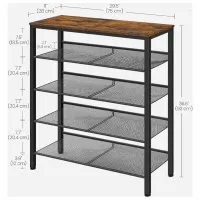 Etajeră pentru încălțăminte Vasagle LBS038B01 93 x 75 x 28 /Black /Rustic Brown photo 6