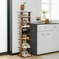 Etajeră pentru încălțăminte Costway JZ10140 CF 110 x 28.5 x 25.5 /Rustic Brown /Rustic Brown photo 3