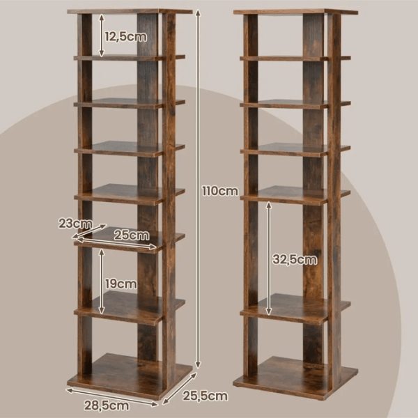 Стеллаж для обуви Costway JZ10140 CF 110 x 28.5 x 25.5см /Деревенский коричневый /Rustic Brown photo 5