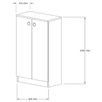 Dulap pentru încălțăminte Mirage Meble DEFNE 100 x 60 x /Sapphire Oak /Sapphire Oak photo 4