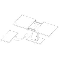 Masă de bucătărie extensibilă Modern Slider PAL/ Stejar Craft Alb photo 3