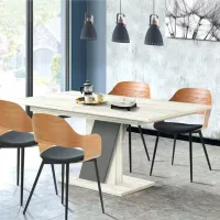 Masă de bucătărie extensibilă Modern Slider PAL/ Stejar Craft Alb photo 4