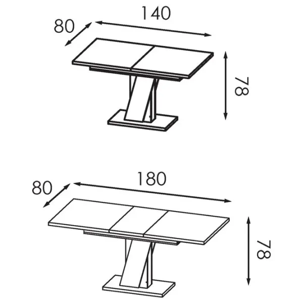 Masă de bucătărie extensibilă Modern Slider  PAL/ Stejar Craft Alb photo 6
