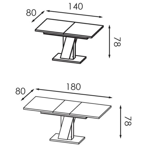 Masă de bucătărie extensibilă Modern Slider  PAL/ Stejar Craft Alb photo 6
