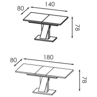 Masă de bucătărie extensibilă Modern Slider PAL/ Stejar Craft Alb photo 6