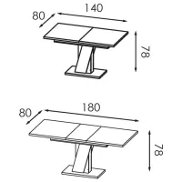 Masă de bucătărie extensibilă Modern Slider PAL/ Stejar Craft Gri photo 7