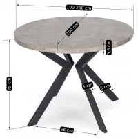 Masă de bucătărie extensibilă Mebel Elite Lukas 250 MDF/ Concrete photo 3