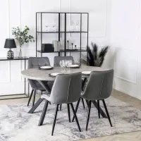 Masă de bucătărie extensibilă Mebel Elite Lukas 250 MDF/ Concrete photo 8
