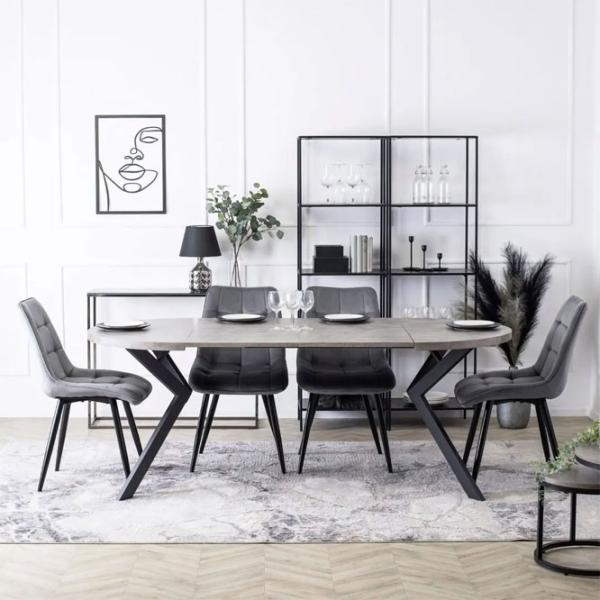 Masă de bucătărie extensibilă Mebel Elite Lukas 250 MDF/ Concrete photo 9