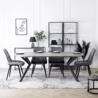 Masă de bucătărie extensibilă Mebel Elite Lukas 250 MDF/ Concrete photo 9