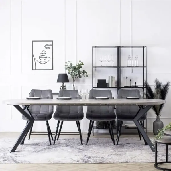 Masă de bucătărie extensibilă Mebel Elite Lukas 250 MDF/ Concrete photo 10