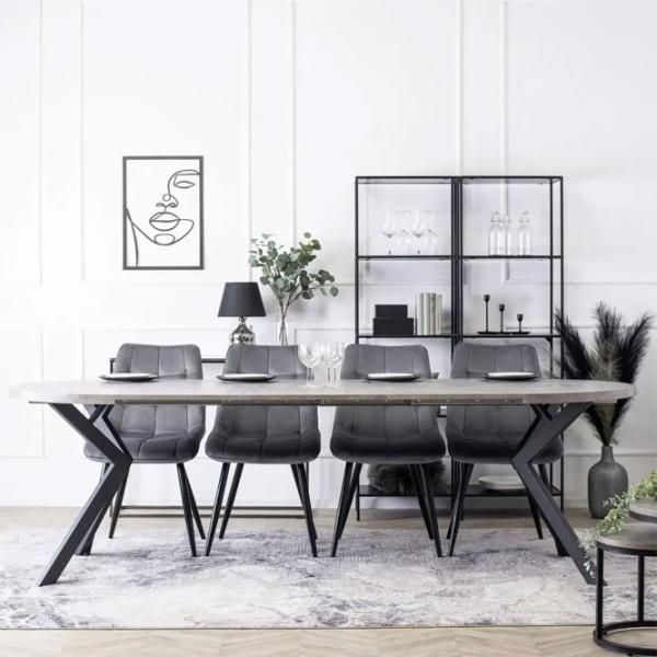 Masă de bucătărie extensibilă Mebel Elite Lukas 250 MDF/ Concrete photo 10