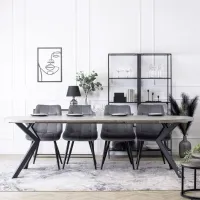 Masă de bucătărie extensibilă Mebel Elite Lukas 250 MDF/ Concrete photo 10