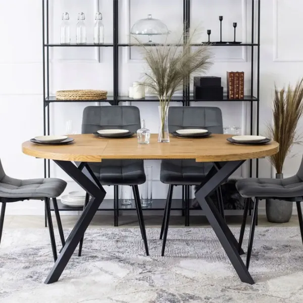 Кухонный стол раскладной Mebel Elite Lukas 250 МДФ/ Дуб Крафт Золотой photo 8