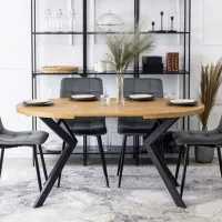 Masă de bucătărie extensibilă Mebel Elite Lukas 250 MDF/ Stejar Craft Auriu photo 8