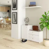 Обувной шкаф Akord S16 68 x 98.4 x 29см /White /Белый photo 4