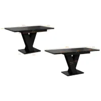 Masă de bucătărie extensibilă Prospero Masiv PAL/ Black marble photo 3