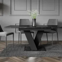 Masă de bucătărie extensibilă Prospero Masiv PAL/ Black marble photo 4