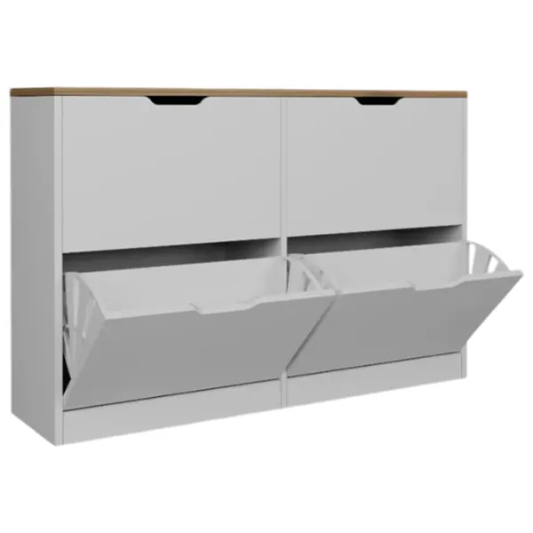 Обувной шкаф Trendy April 79.2 x 120.5 x 30см /White /Белый photo 2