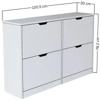 Dulap pentru încălțăminte Trendy April 79.2 x 120.5 x 30 /White /White photo 7