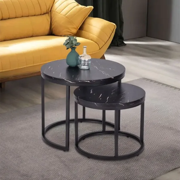 Set măsuțe de cafea Mebel Elite Mauro 5718118 Black marble photo 5