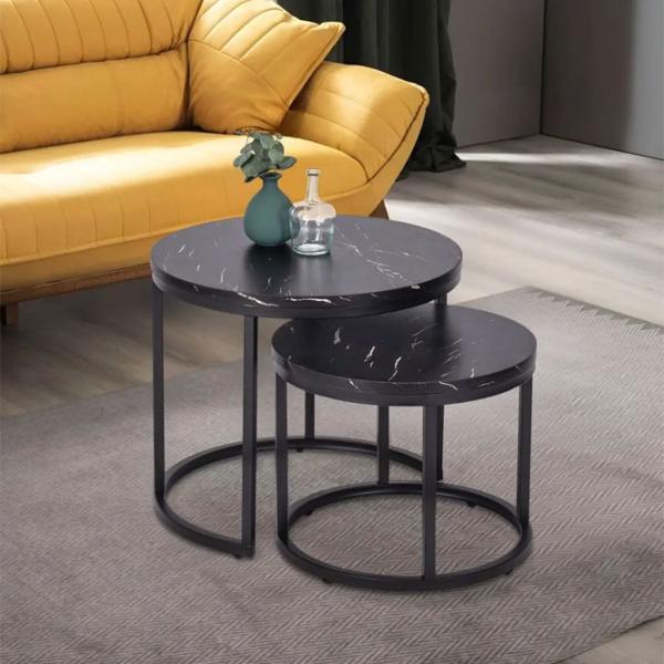 Set măsuțe de cafea Mebel Elite Mauro 5718118 Black marble photo 5