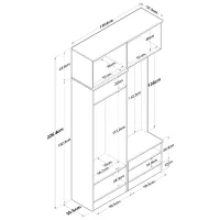 Dulap pentru antreu Mirage Meble EA145 LPAL / White photo 6