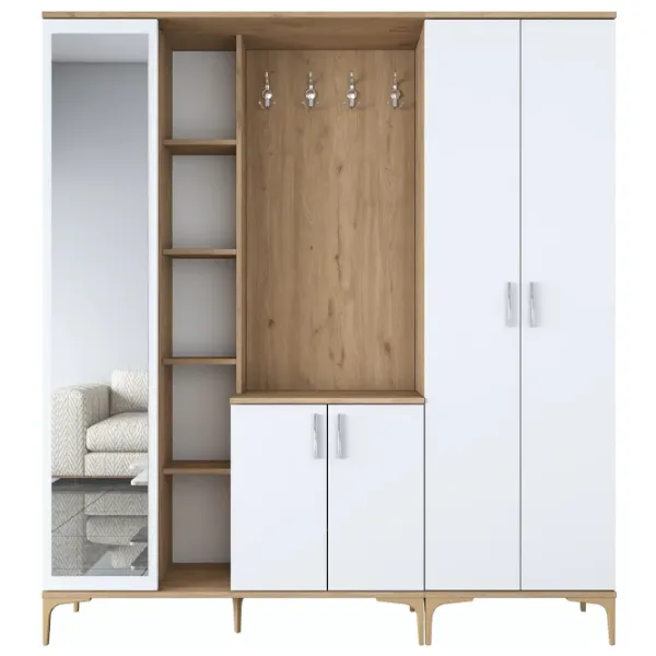 Dulap pentru antreu Mirage Meble EA129 PAL melaminat / White photo 2