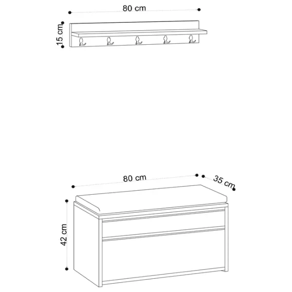 Dulap pentru antreu Mirage Meble Boby PAL / Oak photo 4