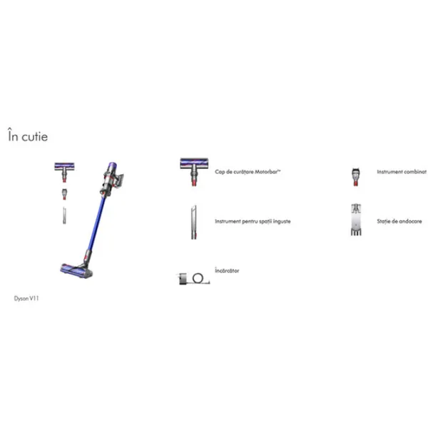 Aspirator vertical Dyson V11-2023 610 W / Gray Blue photo 9