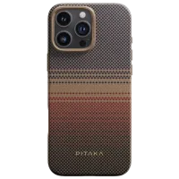 Husă pentru smartphone Apple iPhone 16 Pro Pitaka / MagSafe Back / PC / Light Brown