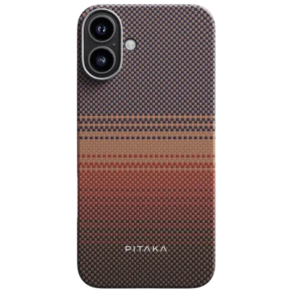 Husă pentru smartphone Apple iPhone 16 Plus Pitaka / MagSafe Back / PC / Red Brown photo 1