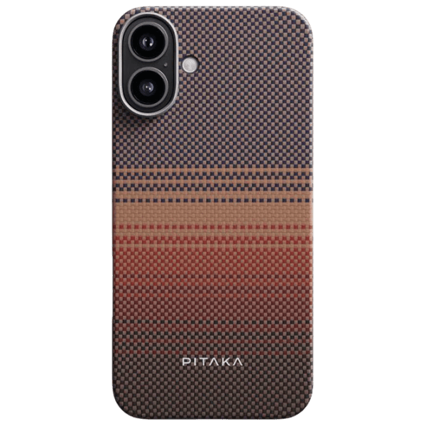 Husă pentru smartphone Apple iPhone 16 Plus Pitaka / MagSafe Back / PC / Red Brown photo 1